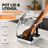 SOLEADER Food-Grade Stainless Steel Vertical Cutlery & Tableware Spoon Rack - Compact Modern Home Use Kitchen Organizer with Weighted U-Shaped Bar, Drip Tray, Smooth Edges, Liftout Handle, Lid, Heavy-Duty Space-Saver