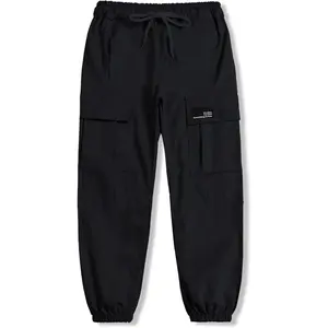 Cromoncent Girls&Womens Cargo Pants Elastic Waist Lightweight Outdoor Jogger Pants, 6 Years - XX-Large