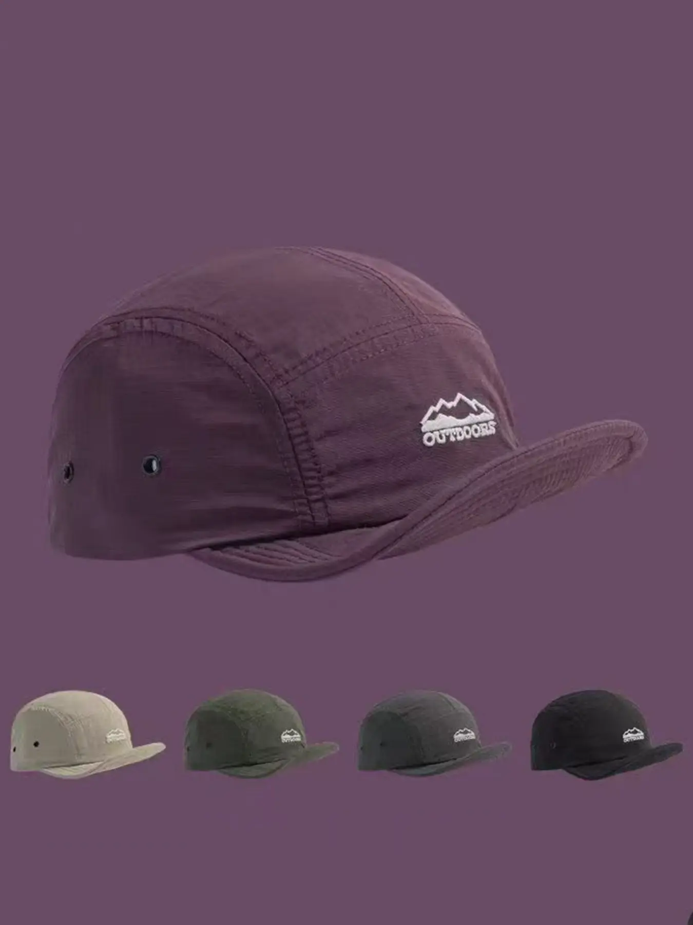 Men's Quick-Dry Baseball Cap, Lightweight Breathable Camping Hat, Adjustable Outdoor Sun Protection, Unisex Fashion Foldable Hat, Sports Outdoor Hats, Breathable Polyester Caps, Outdoor Headwear