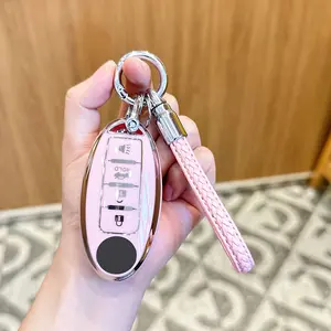 ACEBOY for Nissan Key Fob Cover Car Key Fob Case Shell Fit for Nissan Rogue Altima Sentra Pathfinder Titan Murano Kicks Versa Armada Leaf Smart Key Car Accessories Protector