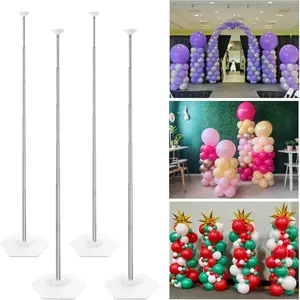 Balloon Column Stand Kit, Sets of 4 Balloon Stand, Balloon Pillar with Reusable Telescopic for Decoration