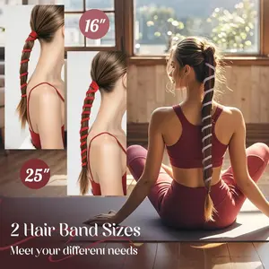 3 Packs Ponytail Holders Hair Ties for Women, Spiral Pony Tails Elastic Braided Gym Swimming Sports ( 3pcs16" colorful07)