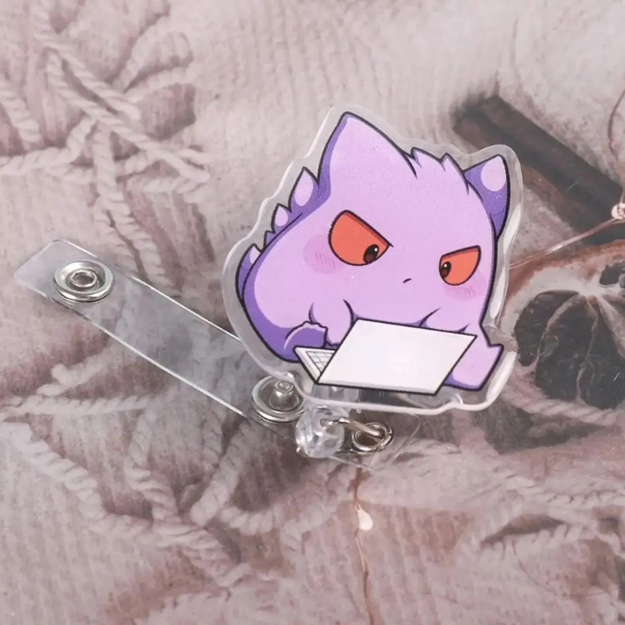 Work Laptop Genga -  PKMN Badge Reel with Belt Clip