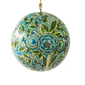Hand Painted Turquoise and Green Ornament