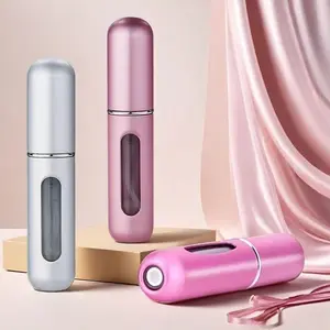 2PCS Refillable Perfume Bottle Portable Spray Colonia Bottles High-end Hydrating Transparent Rotating Fine Mist for All Skin Types Aluminium