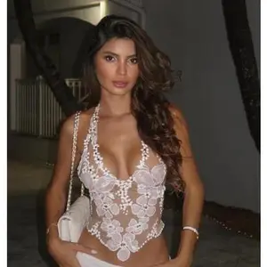 Women Sleeveless Halter Tops Summer Floral Print Sheer V-Neck Backless Shirts for Streetwear Aesthetic Grunge Clothes