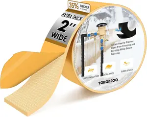 Tape, Foam Insulation Tape for Pipes Winter Freeze Protection, Foam Wrap, Heat Tape for Pipes, Copper Pipes, PVC, AC Line, 2in x 15ft, Beige