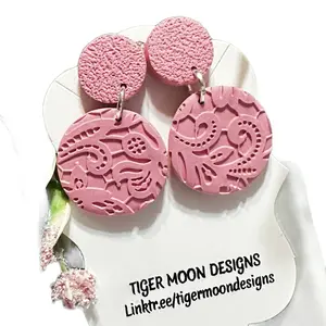 Pink lace earrings
