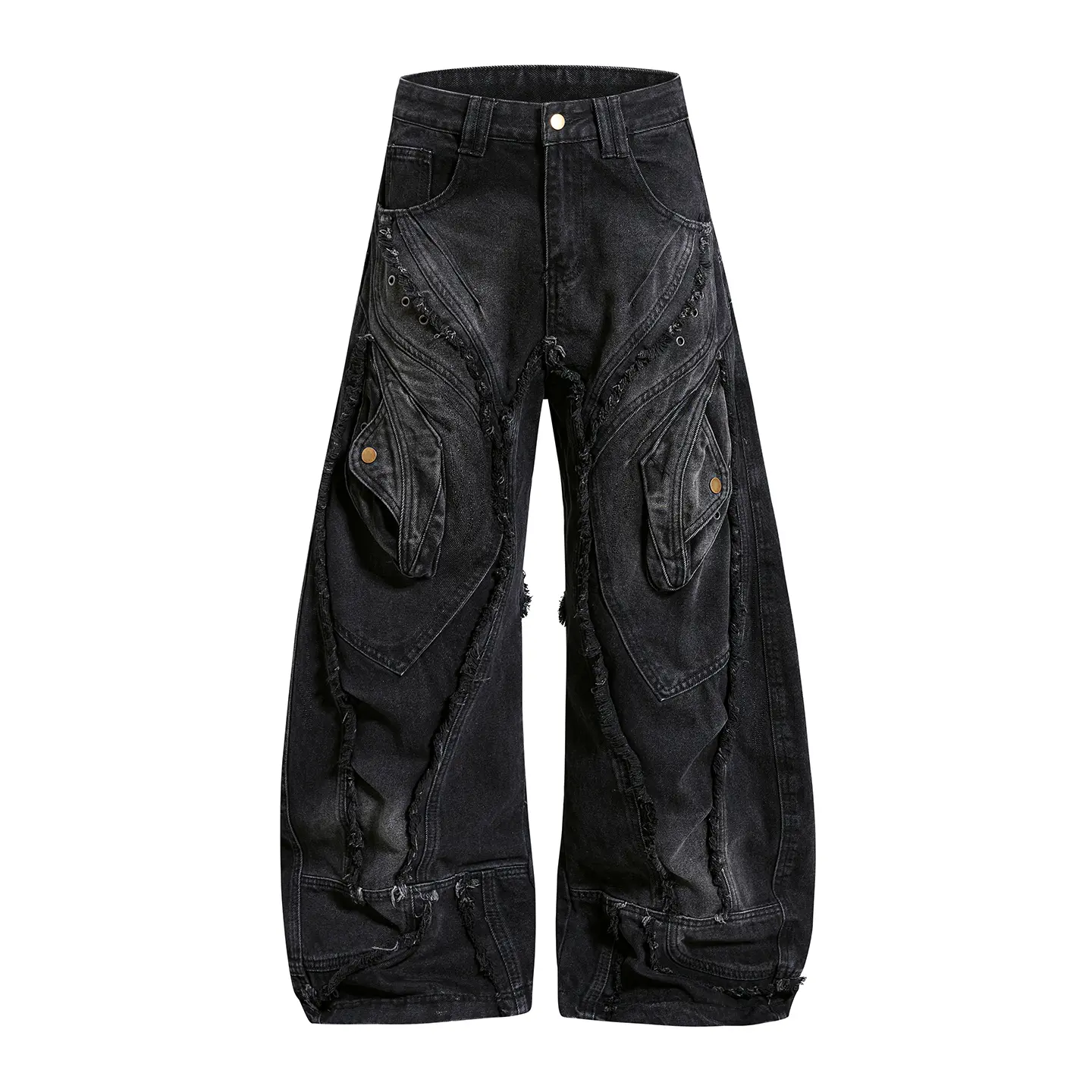 Inflation Spring Summer New Cargo Carpenter Jeans Y2K Baggy Wide Leg Denim Pants Vintage Washed Streetwear Utility Trousers 2026