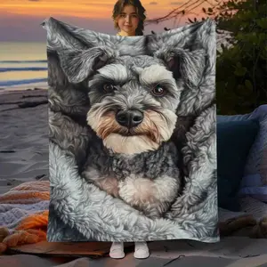 A gift for Schnauzer lovers, luxurious flannel blanket, 280gsm fabric, suitable for home, bedroom, sofa, travel, home, high-end gift, ideal gift!