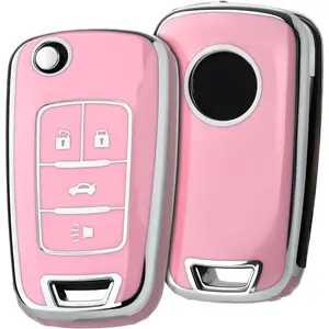 for Chevy Key Fob Cover, Soft TPU Key Case Cover for Chevy Chevrolet Equinox Camaro Cruze Malibu Sonic Volt Park Impala Buick Encore Allure Regal
