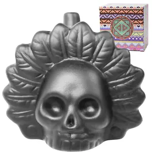 Handmade Ceramic Aztec Death Whistle - Authentic Terrifying Human Scream, Realistic Skull Design with Case, Collectible Historical Replica, Perfect for Spooky Gifts & funny Pranks