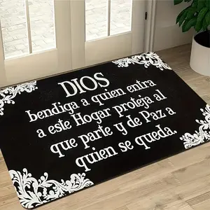 Blessing Theme Welcome Mat, New Welcome Mat, Classic Minimalist Black, Suitable for Entryway, Living Room, Bedroom, Kitchen, Bathroom, Patio, RV, Garden, Holiday Decoration, Patio Decoration