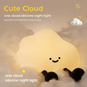 Cloud Silicone Pat Light, USB Rechargeable Bedside Sleep Light, Touch Activated Ambient Lighting, With 3 Brightness Levels, 30 Minute Delay Timer, Soft Silicone, Room Decoration, Suitable For Halloween, Christmas, Birthday Gifts