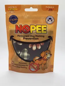 NOPEE Dog Marking Prevention Product - Brown with Paws - Long Lasting Pee Stopper Bag - No Sprays - Double Layer Cloth with Deodorizers & Fragrances - Pet & Child Safe - Includes 1 Bag