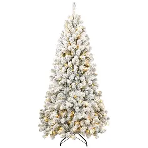 7ft PVC Hinged Green Tree Environmentally Friendly Fireproof Artificial Christmas Tree