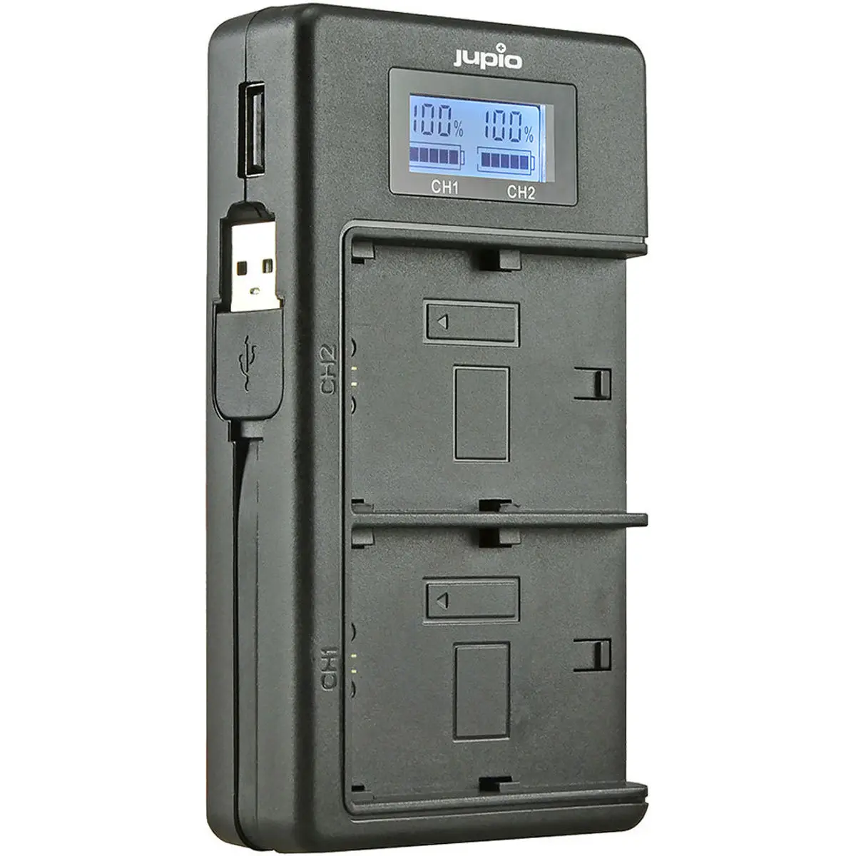 Jupio Durable LCD USB Dedicated Duo Charging Accessory for Sony Camera Batteries NP-FM50, NP-F550, NP-F750, NP-F970