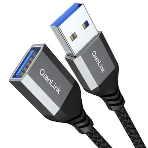 USB 3.0 Extension Cable (3.3FT), Nylon Braided USB Extender Compatible with Webcam, Camera, Phone, Hub, Mouse, Keyboard, Printer, Hard Drive, Headset (Gray)