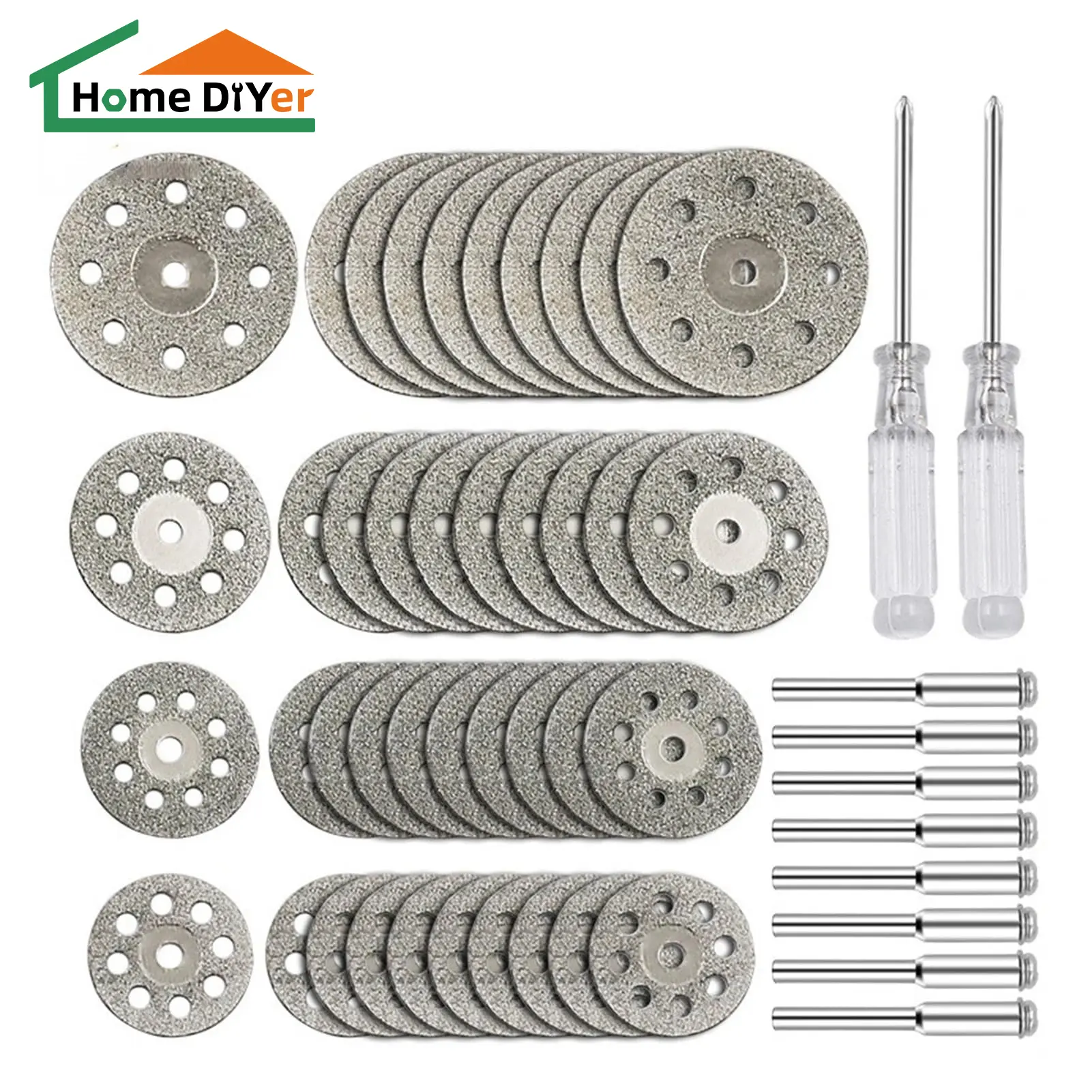 50pcs Concrete Diamond Cutting Wheels - Connecting Rod-Compatible Rotary Blades for Dremel Rotary Tools, Die Grinders