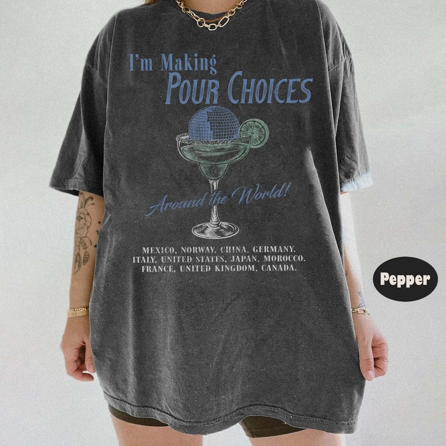Retro Epcot I'm Making Pour Choices Around The World T-shirt, Epcot Shirt, Epcot World Tour Shirt, Family Matching Shirt JC9YI 4