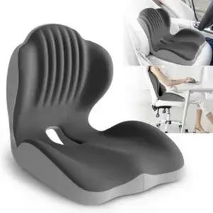 Ergonomic Memory Foam Seat Cushion with Extended Back Support, Long-Lasting Comfort for Office Chairs, Car Seats, Home Use
