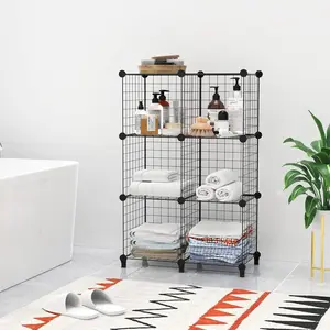 Wire Cube Storage, Storage Shelves 6 Cube Bookshelf Bookcase Closet Organizer and Storage, Wire Storage Shelves Multi-Use DIY Storage Cube Shelf for Books, Toys, Clothes, Tools