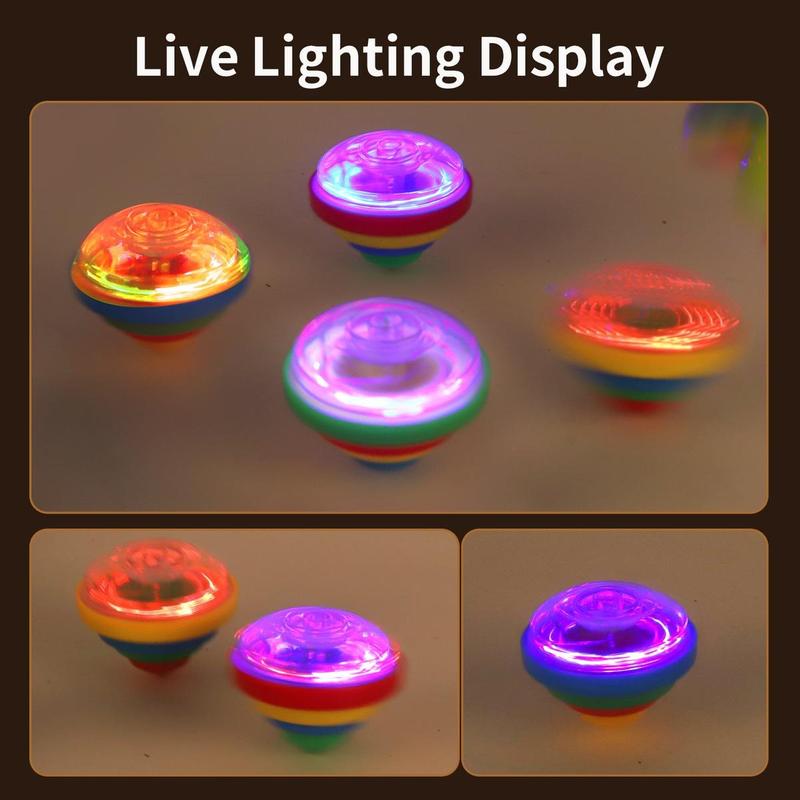 LED finger spinning top toy with interactive fun and flashing lights, random colors, ideal for competitive games and party gifts.