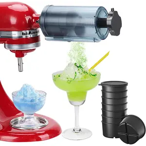 Shaved Ice Attachment for KitchenAid Stand Mixer, Shaved Ice Machine for Kitchenaid Mixer Attachments with Durable blades, 8 Ice Cube Molds