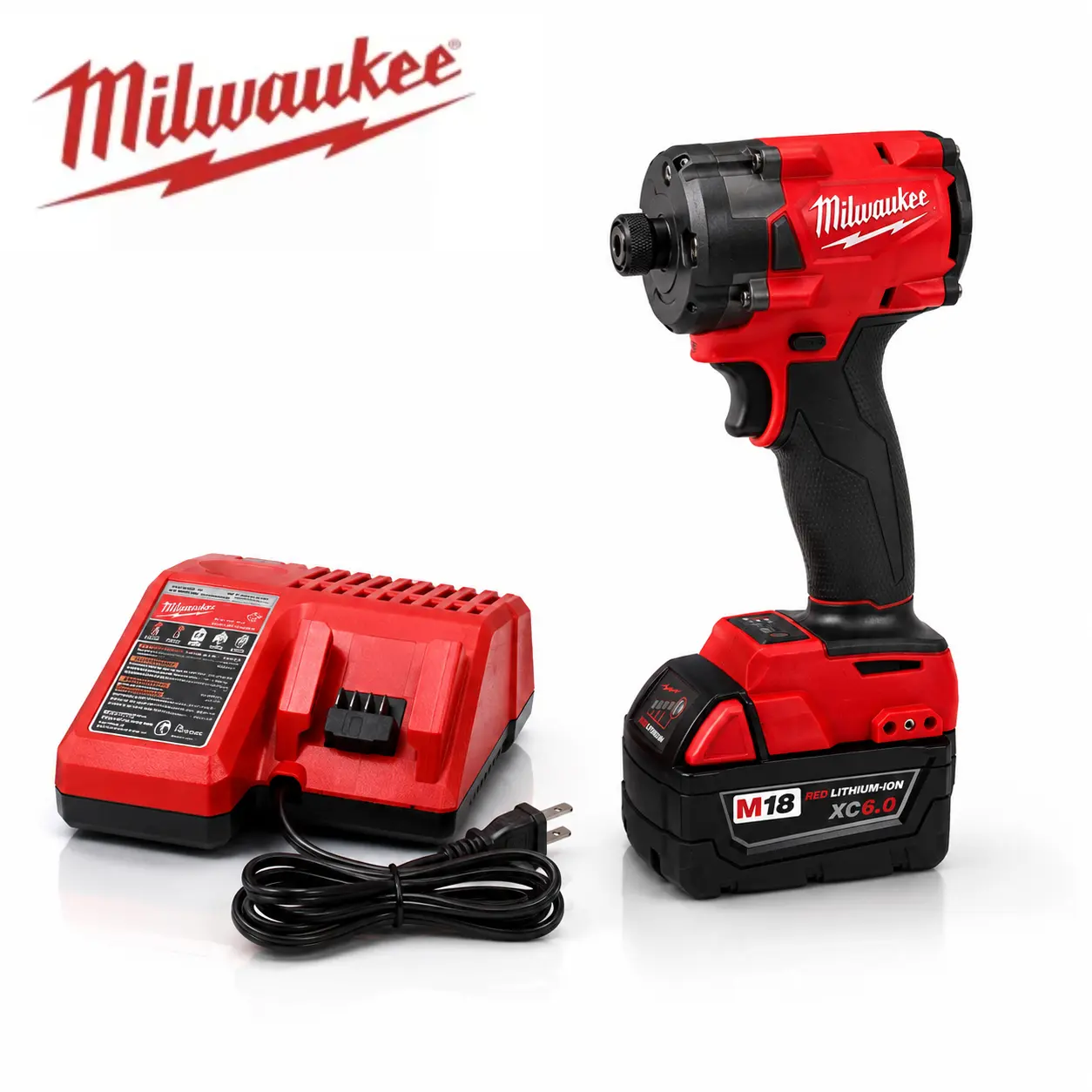 Milwaukee Professional M18 Impact Driver Power Tools 300N.m 0-3000RPM 0-2600IPM Compact Lightweight For Professional Technicians Diy Enthusiasts Daily Maintenance And Precision Fastening Work With Battery And Charger Kit