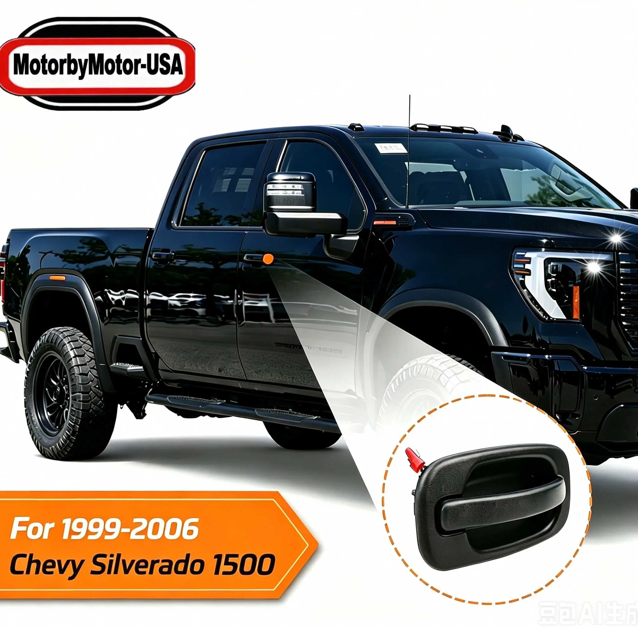 【Stock Up Deals】Door Handle For 1999-2006 Chevy Silverado 1500 Textured Black Front Right Outer