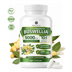 Extra Strength Boswellia Serrata 10:1 Extract, 5000 mg Strength, 65% Boswellic Acid, Standardized 10X High Potency, 100% Vegetarian, All-Natural, Non-GMO