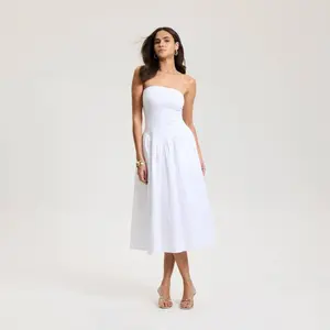Women's Tube Knit Maxi Dress - A New Day Fresh White XXL