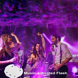 1pc Starry Sky Projection Northern Lights Atmosphere Lamp, Romantic Bedroom Ceiling Night Light, Full Stars Ambient Lighting, Aurora Projector Lamp