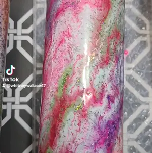 Pink Milkyway Swirl Marble Tumbler Stainless Steel Drinkware Beverage Water Bottles Drink Coffee Bottle