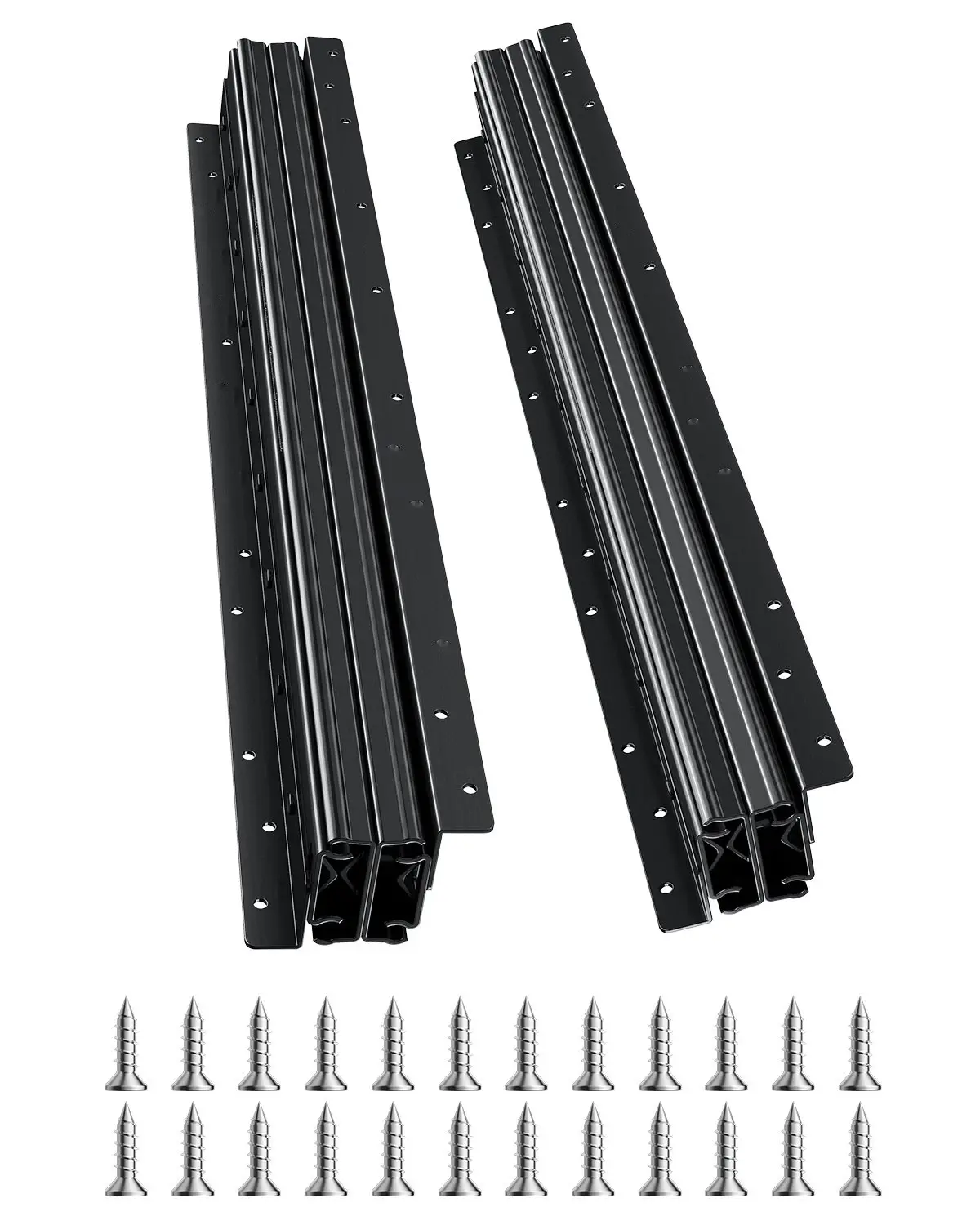 Undermount Drawer Slides 24 Inch Full-Extension Under Stair Cabinet Rails Heavy Duty 260 LB Load Capacity Soft-Close Ball-Bearing Hardware Kit for Kitchen Cabinets DIY Renovation Durable Steel Slide System
