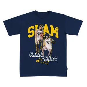 Yaxel Lendeborg and Elliot Cadeau Slam Shirt, Basketball Player Duo Graphic Tee, Wolverines Fan Shirt for Students and Alumni, Gift for Game Day and March Madness