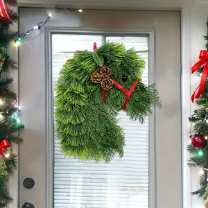 Unique Horse Head Christmas Wreath Decoration, Garland Ribbon, Festive Holiday Decor for Home & Party Use, Unique Design for Celebrations