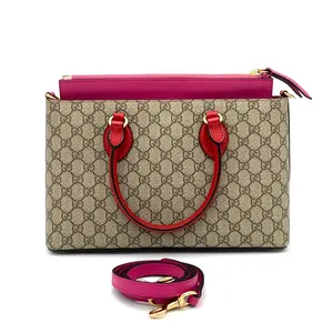 Pre-owned GUCCI Coated Canvas Tote Linea A Convertible GG Small #3571