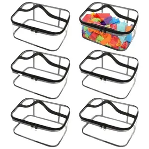 Portable Building Toy Storage Bag, Multifunctional Storage, Washable Transparent PVC, Durable Lid & Dual Zippers, Ideal for Home & Travel Use
