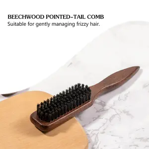 Boar bristle hair brush and beard brush (unisex), fragrance-free professional hairstyling brush suitable for thick or thinning hair; ideal for gradient hairstyles, cleaning razors, and smoothing the back; a must-have for back-to-school, travel, and vacati