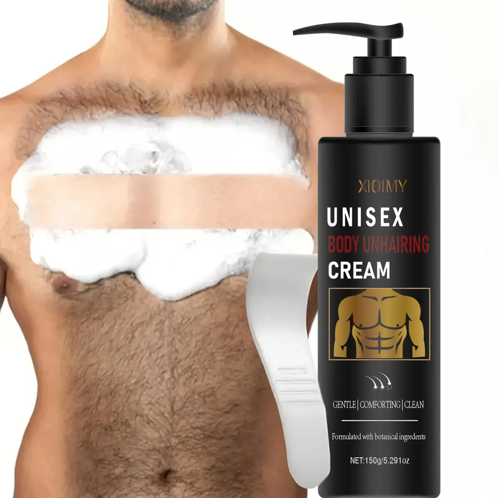 5.291 oz Quick Smooth Hair Removal Cream, Effective for Chest, Legs & Arms, Deep Moisturizing, Aloe, Suitable for All Skin Types, Strong Hair Remover, Body Hair Removal, Body Care