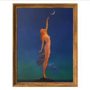 [Sale off up to 65%][Free Ship][No Frame] Room Decor 1pc Edward Mason Eggleston Art Print, Reaching for the Moon - Frameless Wall Decor for Home, Bedroom, Living Room, Office, Cafe - Creative Poster for Thanksgiving, Christmas, Black Friday