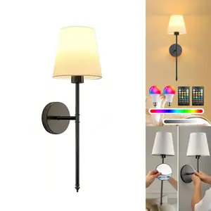 Fabric Charging Wall Light, Decorative Wall Lamp, Rechargeable RGB Bulb, No Wiring Installation, Living Room Bedroom Staircase Corridor Study Bathroom Decor