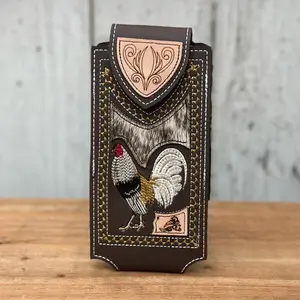 Brown “Gallo” Western Leather Phone Holster with Genuine Cowhide | Made in Mexico