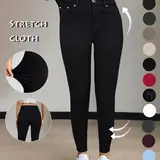 GILIPUR Y2K Women's Plain Pocket with Buttons, Casual Comfy Skinny Sports Stretchy Four Season Leggings for Fitness Activewear Yoga Gym Workout, Ladies Athleisure Bottoms for Fall & Winter
