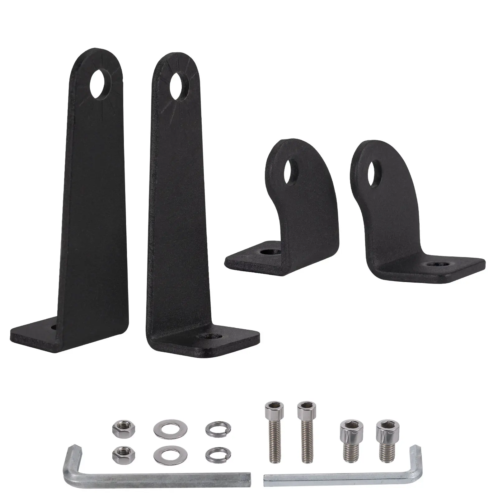 YCHOW-TECH 2-Pack Iron Light Bar Mounting Brackets, Universal Adjustable Side-Mounted M8 Bolt Holders for Off-Road Straight/Curved LED Fixtures on Jeeps, Golf Carts, Boats