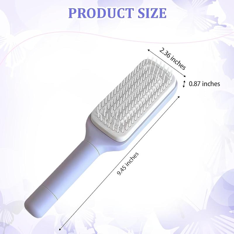 Women's Hair Brushes with Retractable Bristles One-Click Clean Anti-Static Massage Comb for Easy Hair Removal & Styling Grey Tool with Rotating Lifting & Air Cushion Design