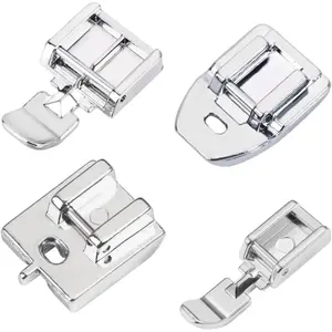 Zipper Presser Foot Kit 4pcs Wide Narrow Invisible & Concealed Zipper Presser Feet for Precise Zipper Installation for All Low Shank Snap on Sewing Machines