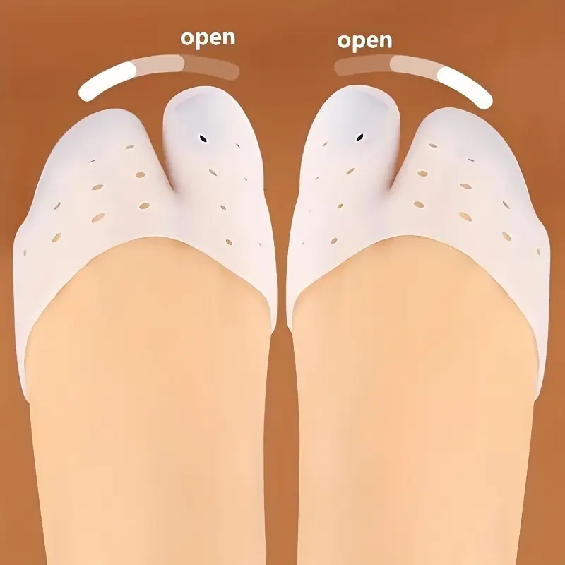 1 Pair Silicone Gel Toe Pads for Blister & Metatarsal Support - Breathable Design, Ballet Pointe Protection, Odor-, Foot Care Solution, Foot Comfort Pads |   Breathable Toe Pads |   Flexible Toe Pads, Foot Pads