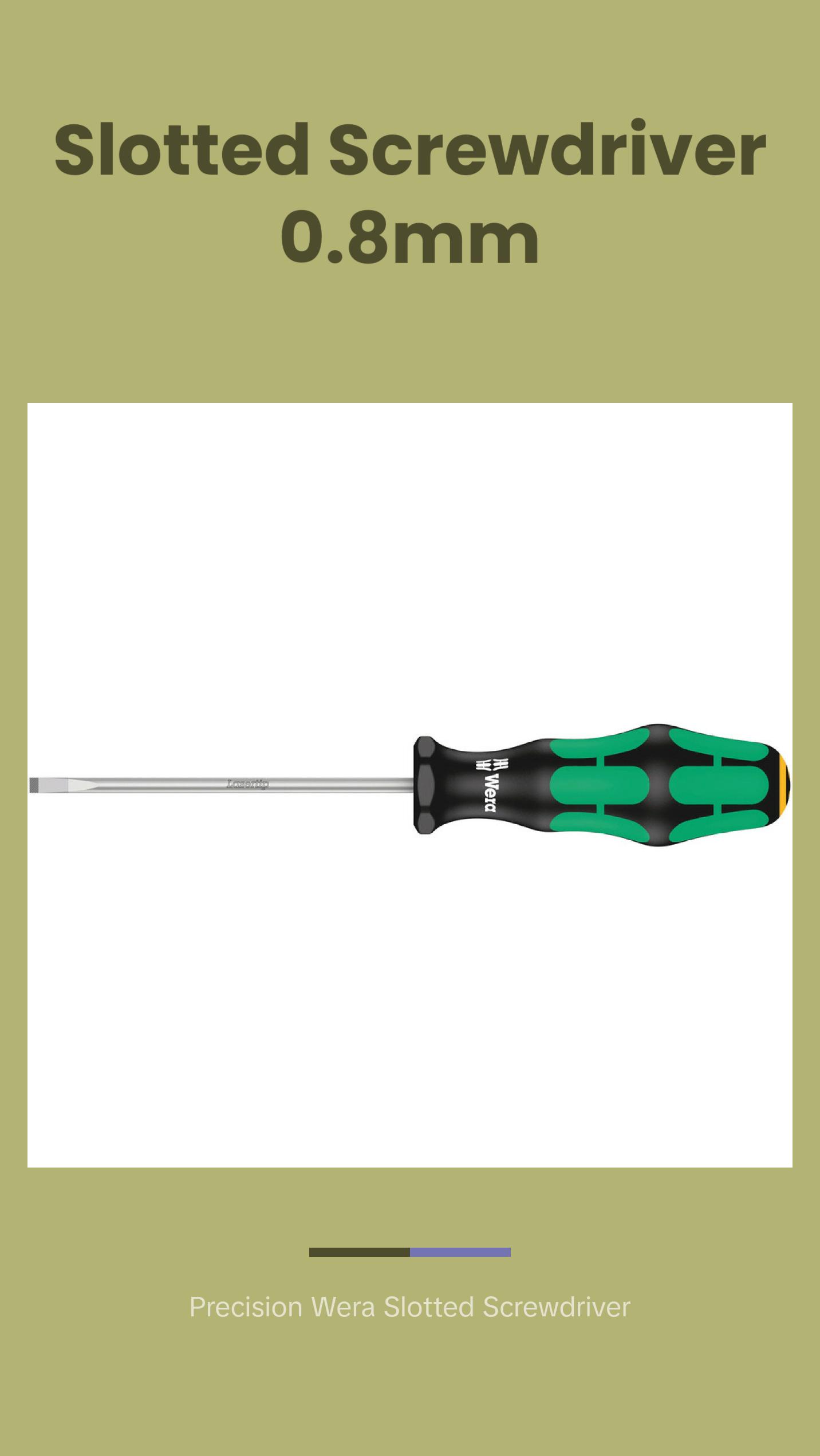 Wera 335 Screwdriver for slotted screws, 0.8 x 4 x 200 mm